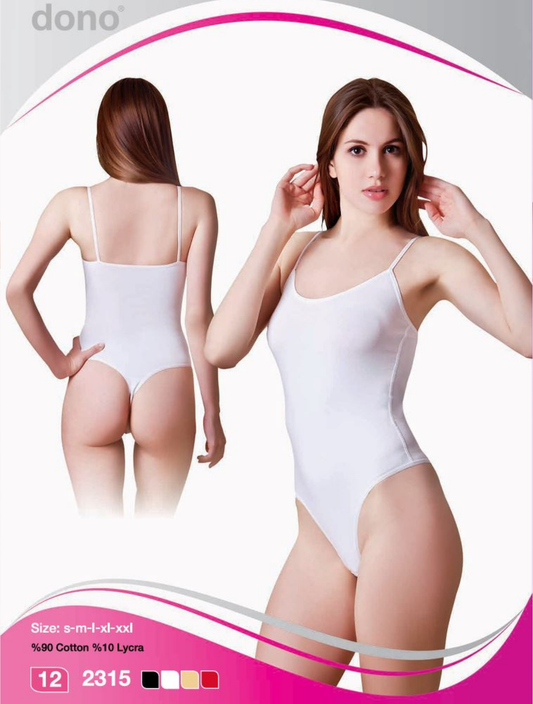 Kadın İnce Askılı Pamuklu Body
